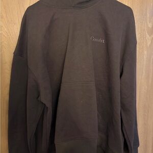 Comfrt Chocolate Brown Hoodie with Subtle Logo